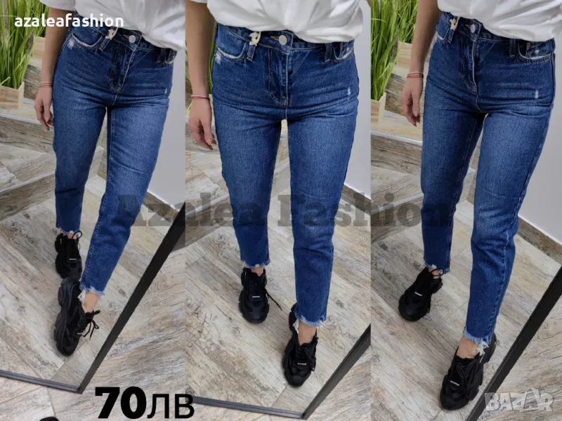 Дънки момфит без еластичност, снимка 1