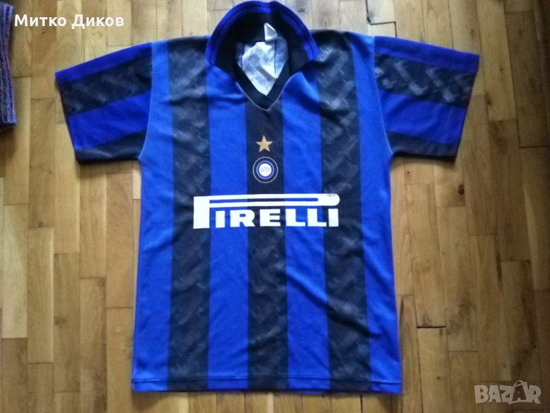 Интер футболна фенска тениска 1997-98 №6 Юри Джоркаеф размер С, снимка 1