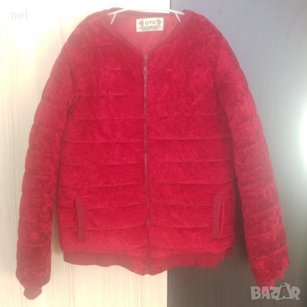 Червено кадифено яке размер С, снимка 1