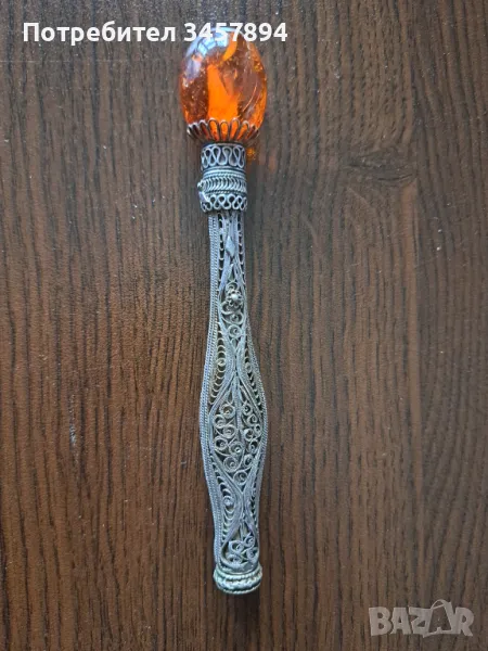 Старинно сребърно филигранно цигаре, снимка 1