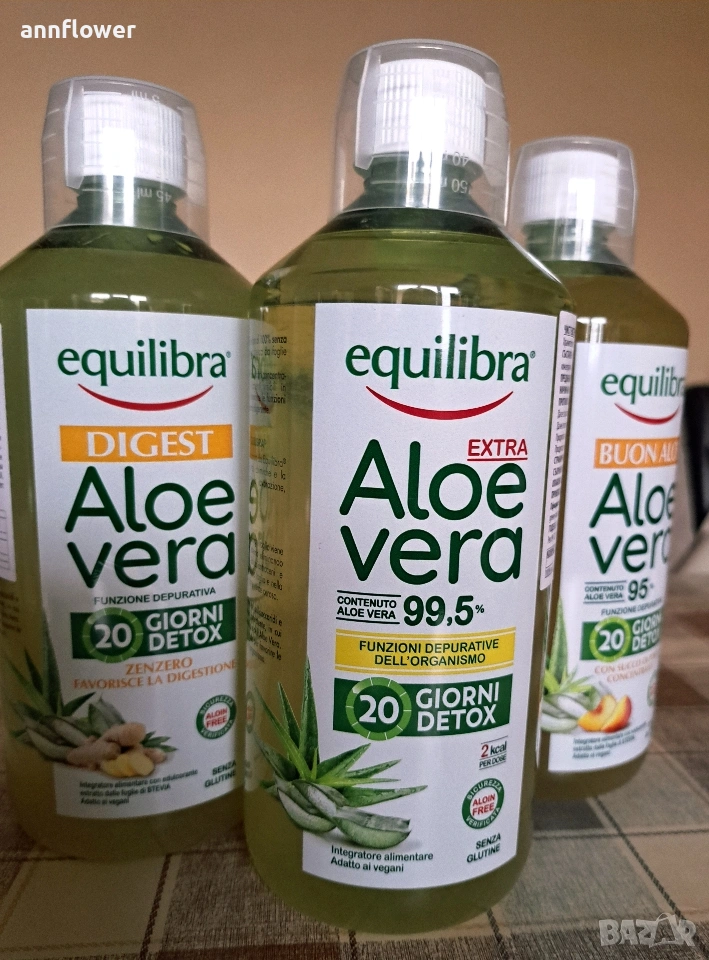 Алое Вера чист сок, с джинджифил и с вкус на праскова, снимка 1