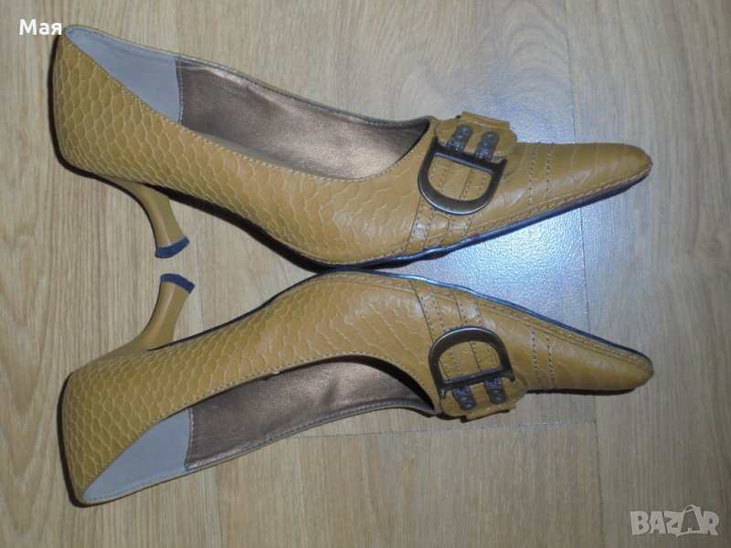 Елегантни дамски обувки цвят охра. № 38, , снимка 1