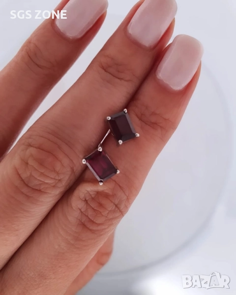 Сребърни обеци с топаз, гранат, аметист, перидот, цитрин и други естествени камъни, снимка 1