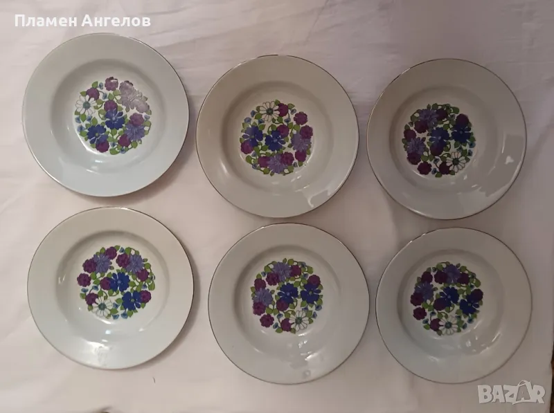 Български порцелан Разград, старото българско качество. 6 броя чинии. , снимка 1