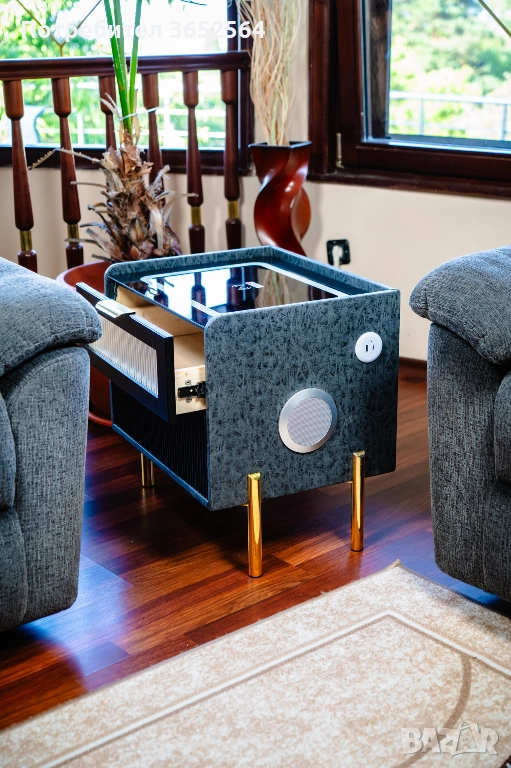 Смарт Шкаф: Модел VISION - безжично зареждане, Bluetooth стерео тонколона 20W, USB-A & USB-C, LED , снимка 1