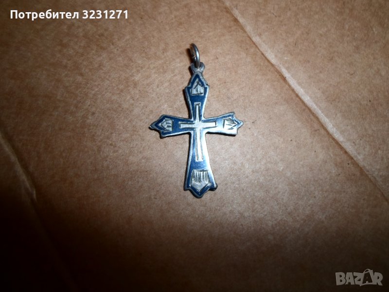 Старинен Сребърен Кръст,с Ниело-Царска Русия, снимка 1