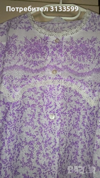 Дамски нощници с дълъг ръкав за пролет и есен - размер 46, снимка 1