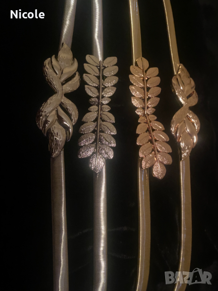 Златни и сребърни елегантни еластични метални колани, снимка 1