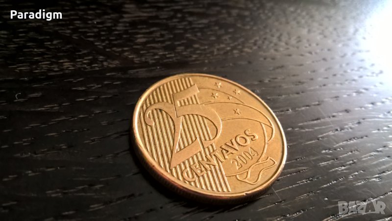Mонета - Бразилия - 25 центавос | 2004г., снимка 1