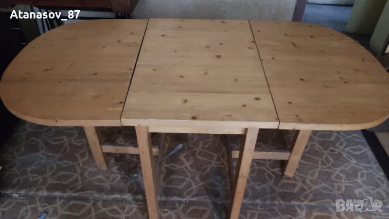 Разтегателна дървена маса за Мазе/Таван, снимка 1