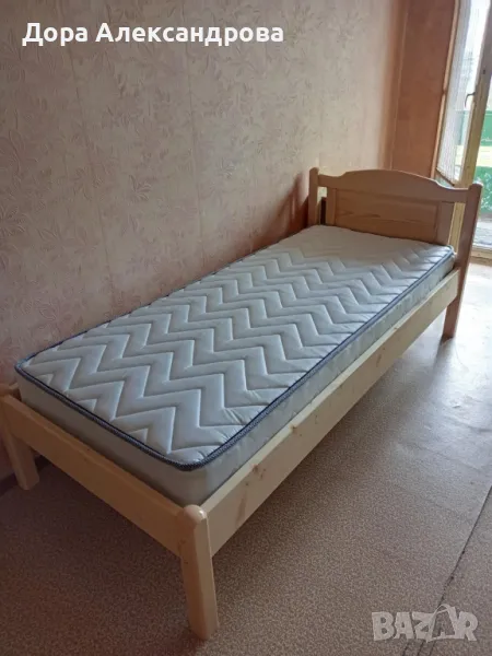 единично легло с матрак , снимка 1