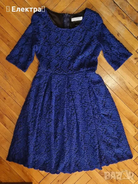 Синя рокля на марката Lucy fashion с дантелени мотиви, снимка 1