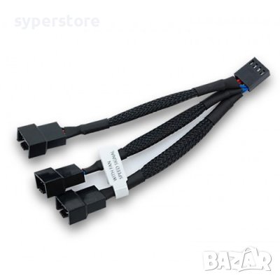 Кабел, преходник EK-Cable Y-Splitter 3-Fan PWM (10cm), fan splitter SS30268, снимка 1