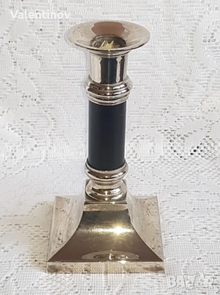 Старинен метален свещник , снимка 1