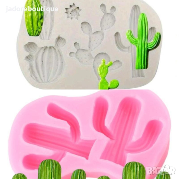 Силиконов молд Кактуси различни видове, снимка 1