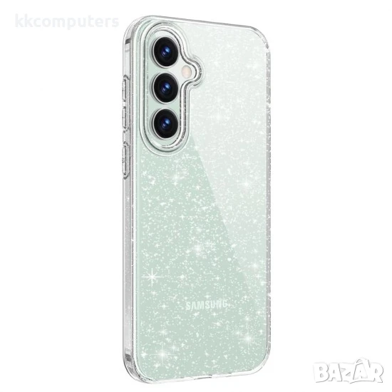 Силиконов кейс Shine 2 mm брокатен, За Samsung Galaxy S25, Прозрачен, снимка 1