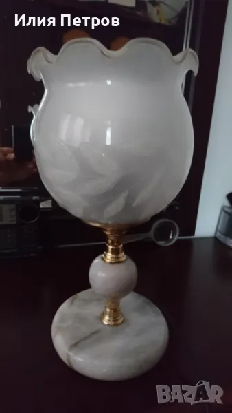 Нощна лампа мрамор и месинг, Договаряне, снимка 1