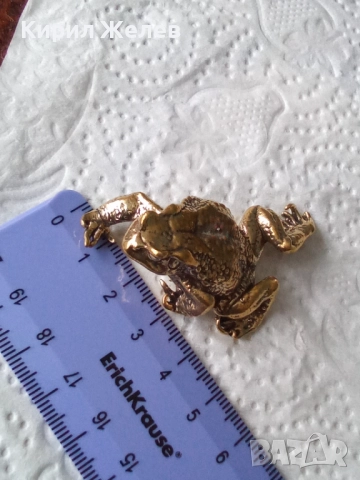 Бронзова фигурка на жаба малка 52540, снимка 8 - Колекции - 52589601