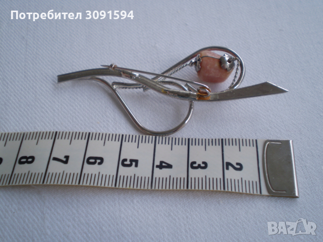 Ръчно изработена брошка с кехлибар, снимка 5 - Антикварни и старинни предмети - 36525533