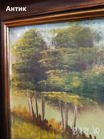 Красива Стара Картина Прованс Живопис Маслени Бои на Платно, снимка 8 - Картини - 51790004