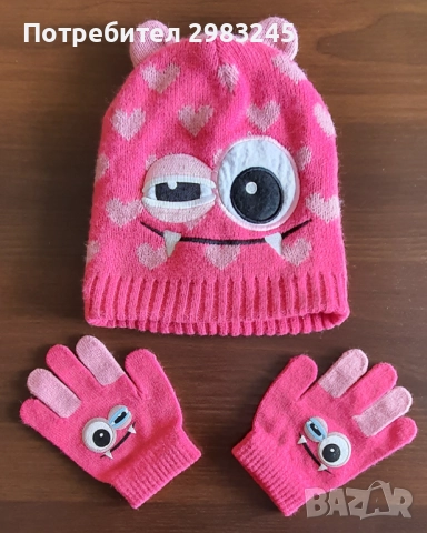Комплект детска шапка с ръкавици
