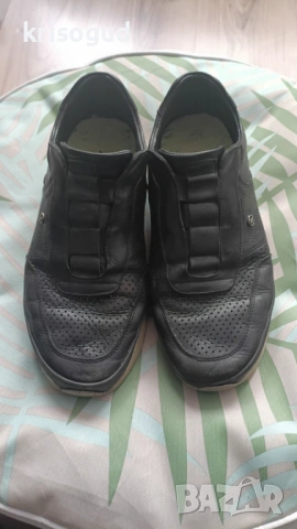ПОДАРЯВАМ, Черни мъжки обувки от естествена кожа с ластик, снимка 2 - Ежедневни обувки - 54157013