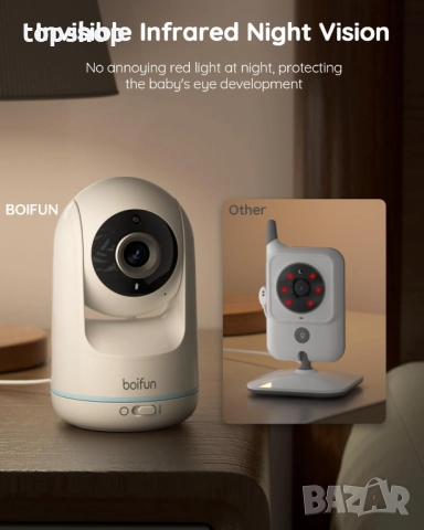 Видео бебефон BOIFUN VB805 с 300 метра обхват, 5 инча, IPS, без Wi-Fi 360° PTZ  камера, VOX..., снимка 8 - Бебефони - 52017458