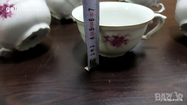 Стар български порцелан чаши за чай захарница латиера , снимка 6 - Антикварни и старинни предмети - 47561270