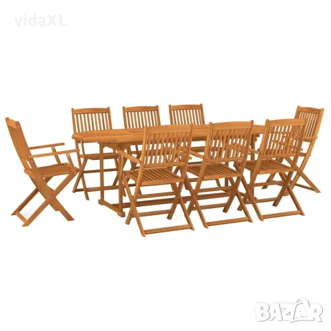 vidaXL Градински трапезен комплект, 9 части,(SKU: 3086974)