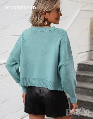 Дамски моден ежедневен едноцветен пуловер, 6цвята  , снимка 5 - Блузи с дълъг ръкав и пуловери - 42294439