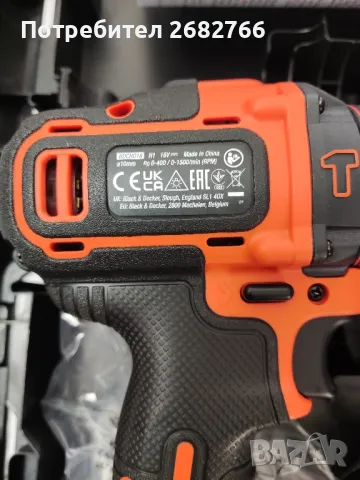 акумулаторен винтоверт black+decker bdchd18k, снимка 2 - Винтоверти - 50397758