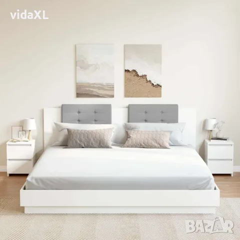 vidaXL Нощни шкафчета, 2 бр, бели, 30x30x40 см, инженерно дърво, снимка 2 - Шкафове - 56147701