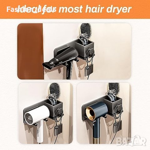 Нов Стена Държач за Сешоар от Алуминий Силиконови Подложки Дом , снимка 4 - Други стоки за дома - 42551630