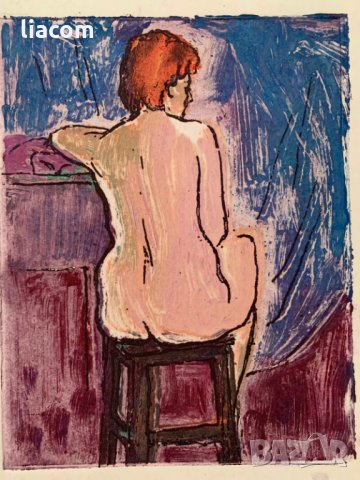 ЛЮДМИЛА ПОПТОШЕВА 2 бр. ранна работа офорт , снимка 2 - Картини - 33933427