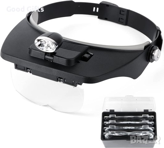 LED РАБОТНА ЛУПА ЗА ГЛАВА С ФЕНЕР ОСВЕТЛЕНИЕ, снимка 4 - Други стоки за дома - 40676349