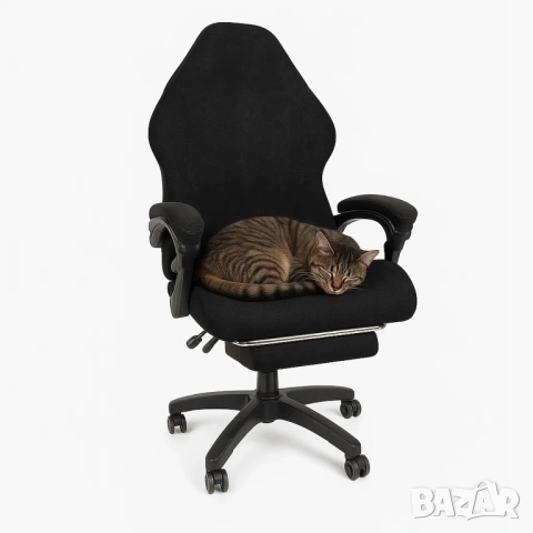 Калъф за офис стол, Черни калъфи за подлакътници, Универсален Протектор за геймърски стол, снимка 5 - Столове - 53013181