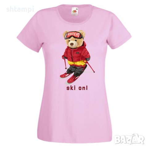Дамска тениска bear Ski ON,Мече,Меченце,Животно, Играчка,Изненада,Подарък,Повод,, снимка 11 - Тениски - 37292245