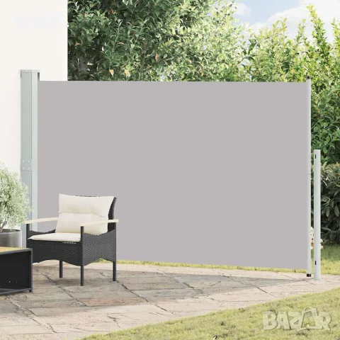vidaXL Прибираща се дворна странична тента, 180x314 см, сива, снимка 2 - Огради и мрежи - 56146643