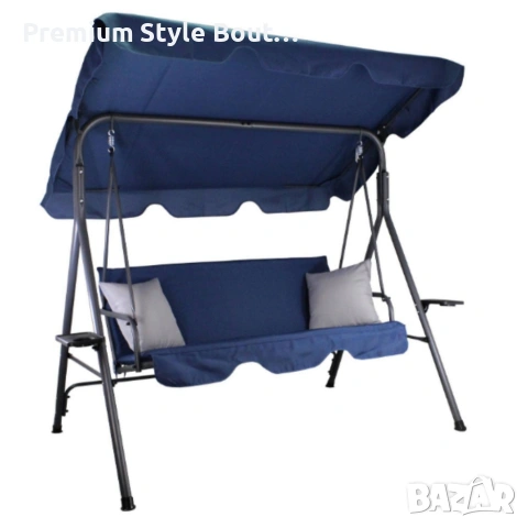 Градинска люлка A-Type със сиви възглавници и поставки за чаши - елегантност и комфорт, снимка 3 - Други стоки за дома - 53888163