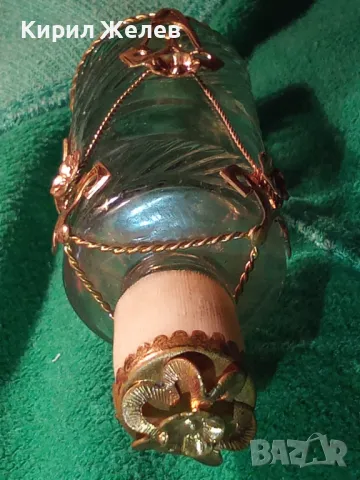 СТАРО КОЛЕКЦИОНЕРСКО МАРКОВО ШИШЕНЦЕ за ПАРФЮМ с ФЛОРАЛЕН МЕДЕН ОБКОВ с ПОЗЛАТА 47082, снимка 16 - Колекции - 46800551