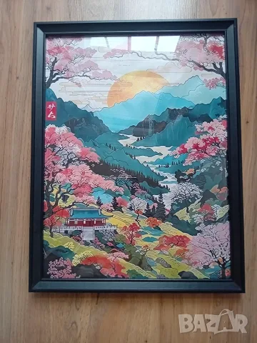 Платно/принт /Японски пейзаж/ с рамка/ 30 /40 см., снимка 2 - Картини - 55929370