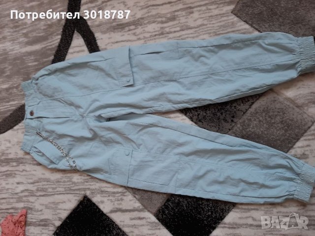 Сини карго панталони Bershka размер XS, снимка 2 - Панталони - 36756308