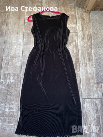 Нова дълга ежедневна черна рипс плисе еластична рокля рипс 44 нолер , снимка 4 - Рокли - 37612454
