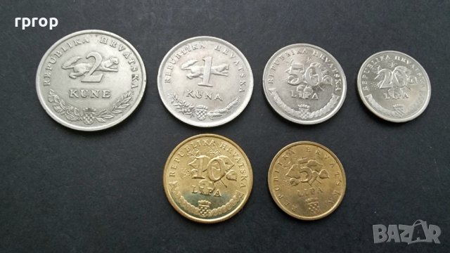 Монети. Хърватия. Хърватски куни . 6 бр., снимка 2 - Нумизматика и бонистика - 36916611