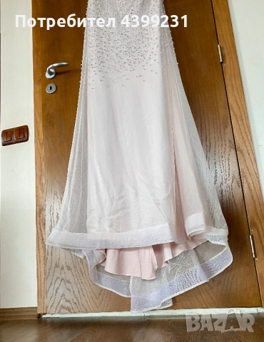 Луксозна дизайнерска бална рокля с перли и кристали - S/M, снимка 5 - Рокли - 54203219