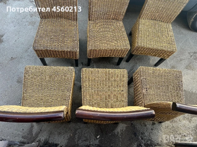 Продавам ратанови столове 6 бр, снимка 3 - Столове - 51317594