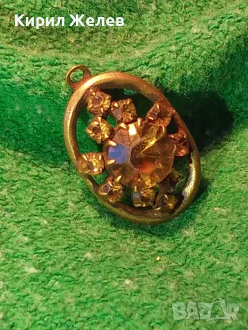 СТАРИНЕН СКЪПОЦЕНЕН БРОНЗОВ РЕТРО ПЕНДАНТ с БЛЕСТЯЩИ ФАСЕТИРАНИ КАМЪНИ ЦИТРИН 39810, снимка 13 - Антикварни и старинни предмети - 46510088