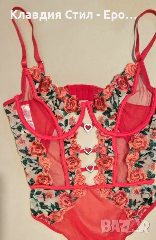 🎀 Боди с красива флорална дантела и украшение, снимка 6 - Бельо - 46602897