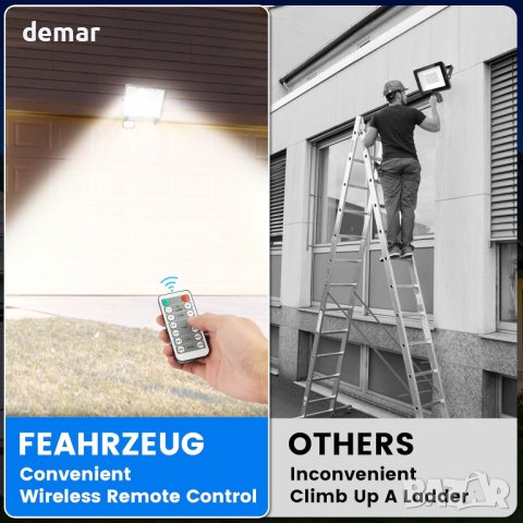 FEAHRZEUG 30W Охранителни светлини със сензор за движение, 6000K, снимка 2 - Прожектори - 42514815