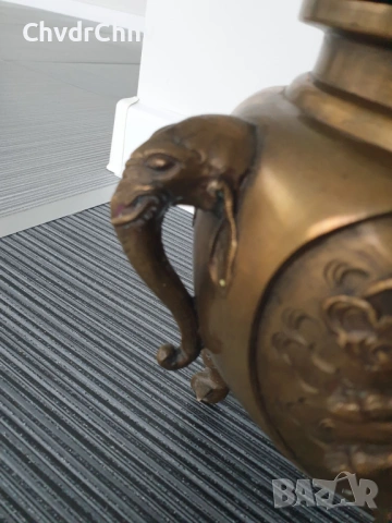 Япония 19-ти век/стара японска бронзова кандилница с дракони, снимка 13 - Декорация за дома - 54091262